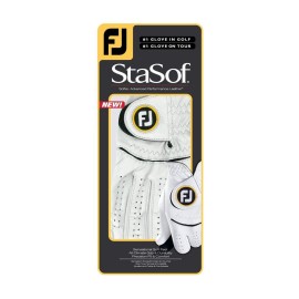 Footjoy Womens Stasof Golf Glove White Medium Worn On Left Hand