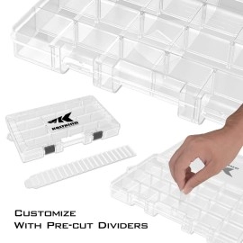 Kastking Tackle Boxes Plastic Storage Organizer Box With Removable Dividers 3700 Tackle Trays Parts Box 14X825X175 Inches