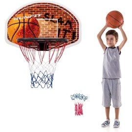 Gymax Mini Basketball Hoop 29 X 20 Wall Mounted Hoop With Spare Net Portable Shatterproof Basketball Backboard All Weathe