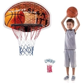 Gymax Mini Basketball Hoop 29 X 20 Wall Mounted Hoop With Spare Net Portable Shatterproof Basketball Backboard All Weathe