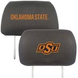 Fanmats 12591 Oklahoma State Cowboys Embroidered Head Rest Cover Set 2 Pieces