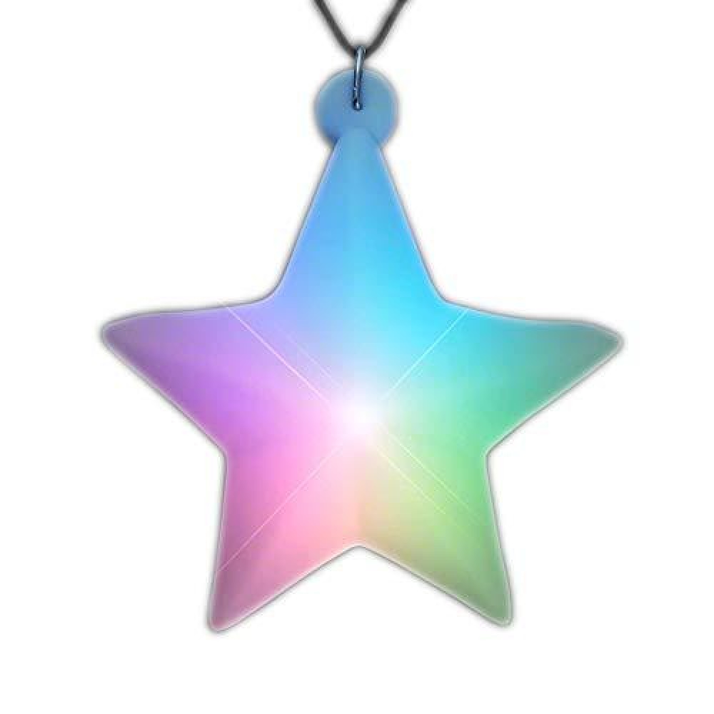 blinkee Multicolored Aurora Star Pendant Silver Beaded Necklace | Silver/Blue/Green