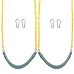 Sunnyglade 2Pcs Swings Seats Heavy Duty With 66 Chain Playground Swing Set Accessories Replacement With Snap Hooks Support 2