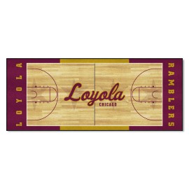 Fanmats 24500 Loyola Chicago Ramblers Basketball Court Runner Rug 30In X 72In Sports Fan Area Rug