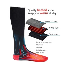 Heated Socks Men Women Battery Sock For Cold Feet Thermal Electric Socks For Camping Winter Footwarmers