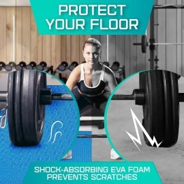 Yes4All Interlocking Foam Floor Matsgym Floor Mats With Eva Interlocking Tiles 24 Square Feet Blue 6 Tiles