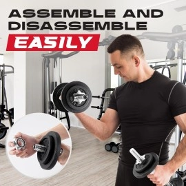 Yes4All Adjustable Dumbbells With Dumbbell Bar Connector 50 Lb Dumbbell Weights 25 Lb X 2 C2 Black 50Lb 25Lb X 2 Con