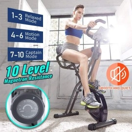 Leikefitness Leike X Bike Ultraquiet Folding Exercise Bike Magnetic Upright Bicycle With Heart Rate Lcd Monitor And Easy To As