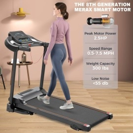 Merax Folding Electric Treadmill With Incline 25Hp Energy Saving 12 Preset Programs Running Walking Jogging Machine For Home Of