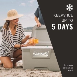 Coleman 316 Series Insulated Portable Cooler With Heavy Duty Latches Leakproof Outdoor High Capacity Hard Cooler Keeps Ice Fo