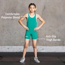 Elite Sports Kids Wrestling Youth Singlet Standard Boys Wrestling Singlets Green Small