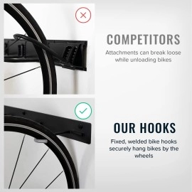 Storeyourboard Blat 8 Bike Wall Storage Rack 2 Pack Bike Rack For Garage Heavy Duty Powder Coated Industrial Steel Wall Mount