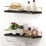 Wall Mounted Floating Shelf with golden Towel Rack(D0102H5U2S2)