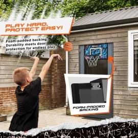 And1 Mini Basketball Hoop 18 X12 Preassembled Portable Over The Door With Flex Rim Includes Two Deflated 5 Mini Baske