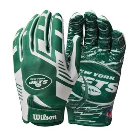 Wilson Nfl Stretch Fit Football Gloves Youth New York Jets