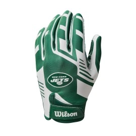 Wilson Nfl Stretch Fit Football Gloves Youth New York Jets