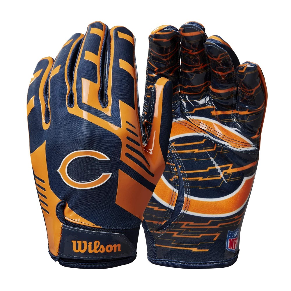 Wilson Nfl Stretch Fit Football Gloves Youth Chicago Bears