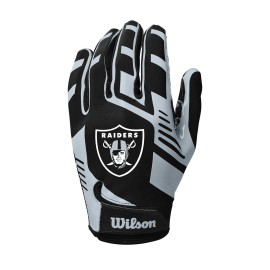 Wilson Nfl Stretch Fit Football Gloves Youth Las Vegas Raiders