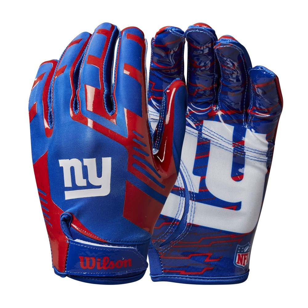 Wilson Nfl Stretch Fit Football Gloves Adult New York Giants