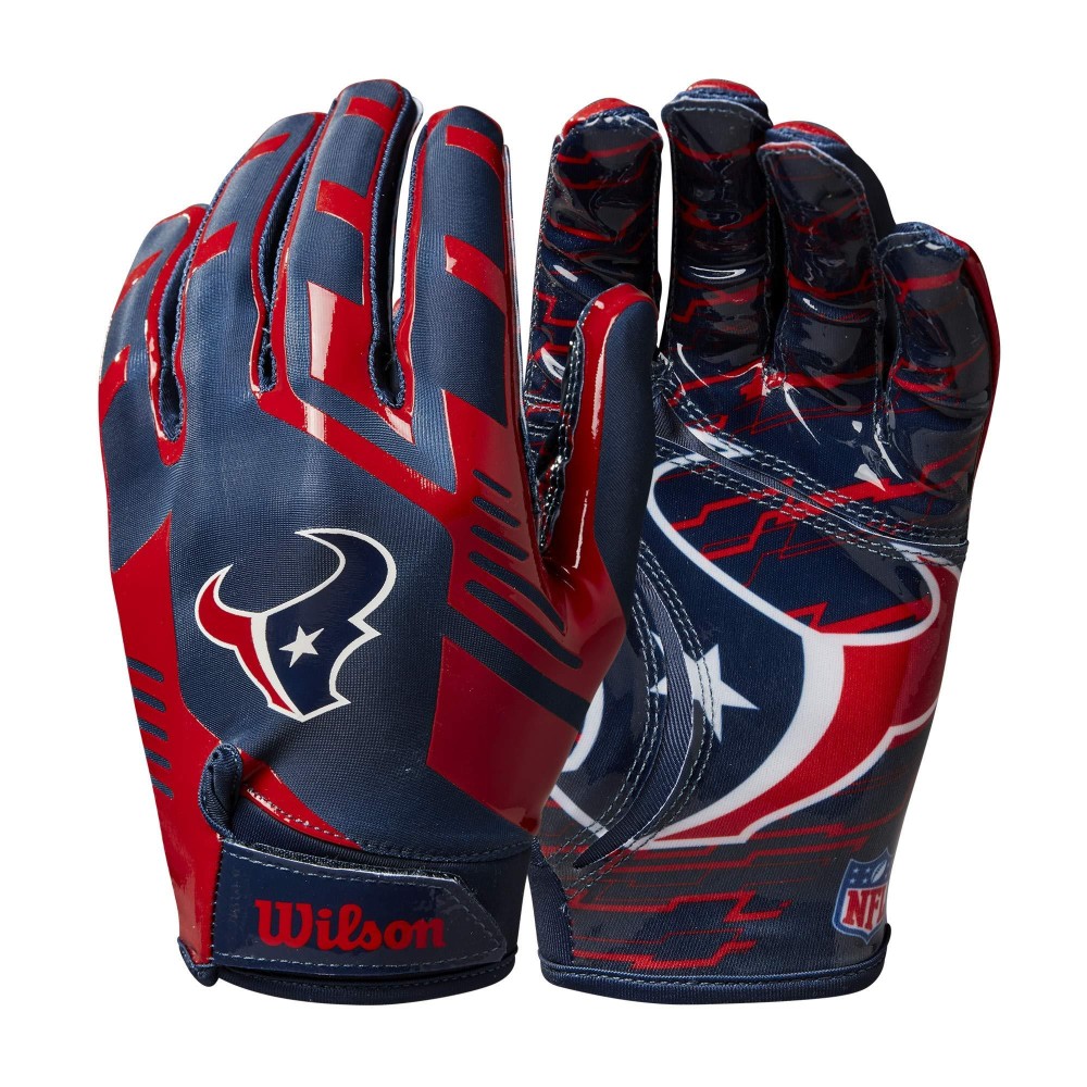 Wilson Nfl Stretch Fit Football Gloves Adult Houston Texans