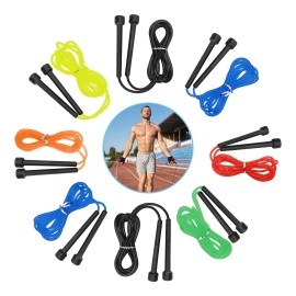 Jusdo 8 Pack Adjustable Pvc Jump Rope For Cardio Fitness Versatile Jump Rope For Both Kids And Adults Women Men Christmas Gift