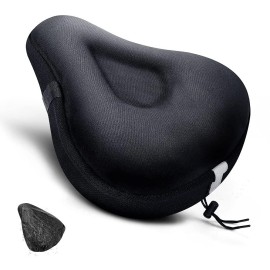 Anzome Bike Seat Cushion Wide Gel Bike Seat Cover Extra Soft Gel Bike Seat Cushion For Women Men Everyone Fits Spin Station