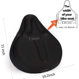 Letgoing Bike Seat Gel Cushion Cover Large Comfort Wide Gel Soft Pad Comfortable Exercise Bicycle Saddle Cover For Women And Men