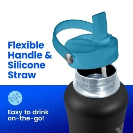 Dyln Straw Sports Cap Compatible With 40 32 25 Oz Dyln Bottles Straw Lid Water Bottle Lid Replacement Leakfree Design Wat