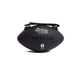 EcoWise Slim Weight Ball - 6 LB (Black) with football stitches, Dia 7.25 