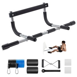 Ally Peaks Pull Up Bar Thickened Steel Pipe Super Heavy Duty Steel Frame Upper Workout Bar Multigrip Strength For Doorway In