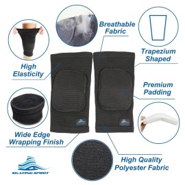 Skatingspirit Soft Knee Pads Elbow Pads 1 Pair For Dancing Figure Skating Gymnastic Youth Adult Antislip Anticollision Curv