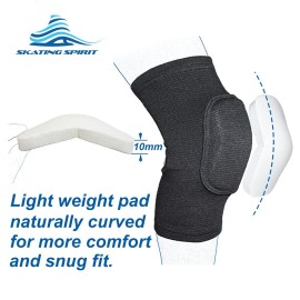 Skatingspirit Soft Knee Pads Elbow Pads 1 Pair For Dancing Figure Skating Gymnastic Youth Adult Antislip Anticollision Curv