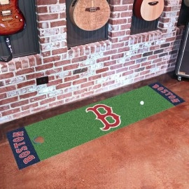 Boston Red Sox Putting Green Mat - 1.5ft. x 6ft. - B Hat Logo