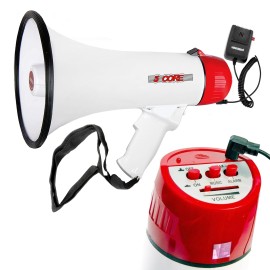 5 Core 40W Megaphone Bullhorn Cheer Bull Horn Speaker Megaphono 1000 Yard Range Siren Recording Usb Sd Card Detatchable Mi