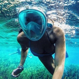 Full Face Snorkel Mask with Optional HD 1080P Action Sports Camera(D0102HEY1KA.)