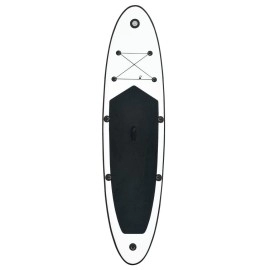 vidaXL Inflatable Stand Up Paddleboard Set - Ideal for Learning, Recreational Paddling, and Small Wave Riding - Easy Inflate/Deflate, Durable and Puncture-Proof, with Convenient Carry Bag, Black a...