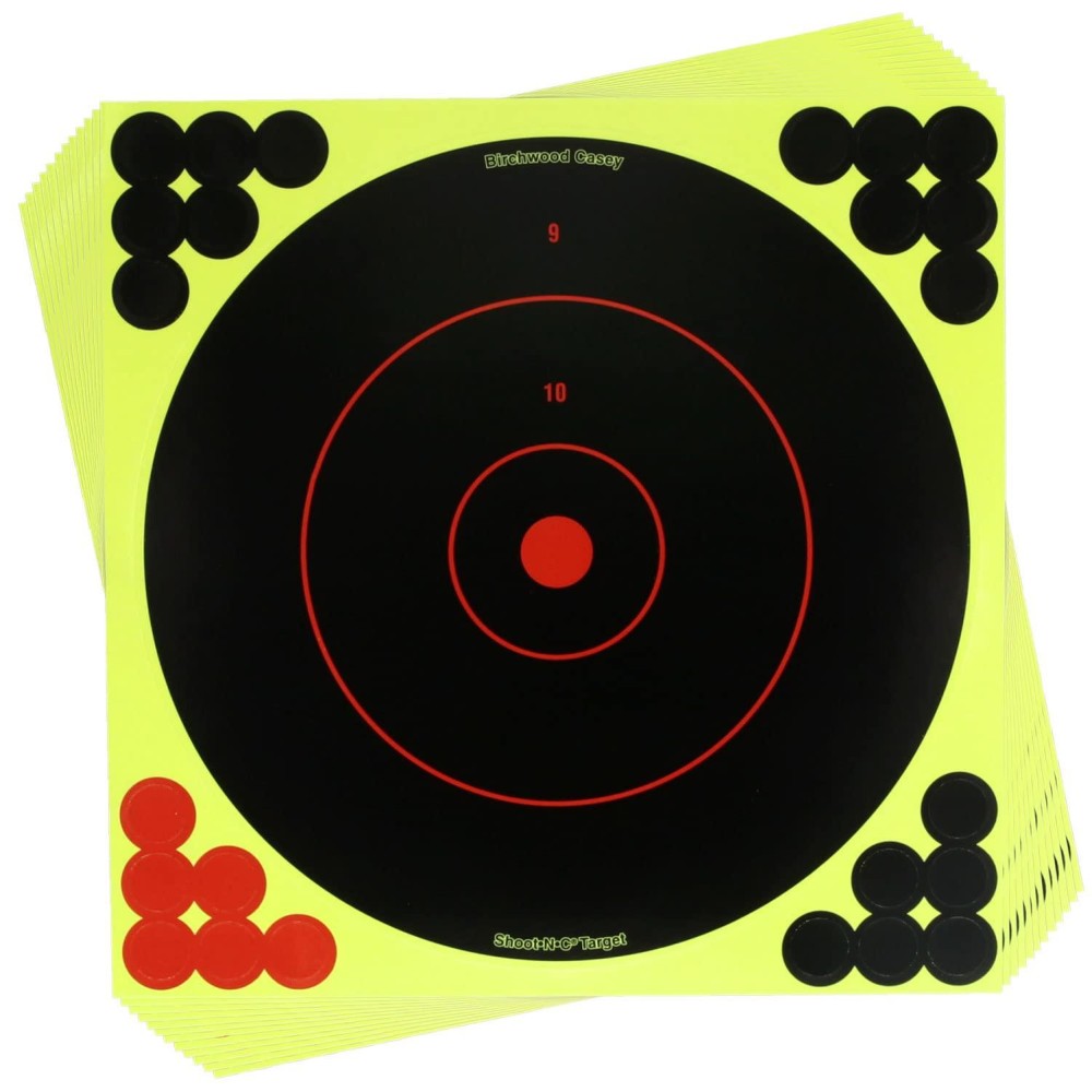 Birchwood Casey Shootnc Bullseye Dispenser Targets Always Flat Adhesive Back Shooting Training Reactive Targets With Pasters