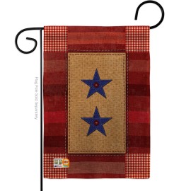 13 x 18.5 in. Two Star Service Burlap Americana Military Impressions Decorative Vertical Double Sided Garden Flag