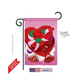 Valentines Chocolates 2-Sided Impression Garden Flag - 13 x 18.5 in.