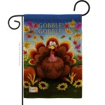 BD-TG-G-113051-IP-DB-D-US14-AL 13 x 18.5 in. Gobble Burlap Fall Thanksgiving Impressions Decorative Vertical Double Sided Garden Flag