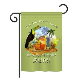 G167044-BO Tou-can Never Lose Happy Hour & Drinks Beverages Impressions Decorative Vertical 13 x 18.5 in. Double Sided Garden Flag