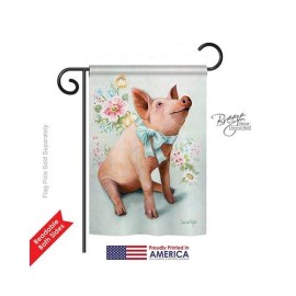 Farm Animals Pigglet 2-Sided Impression Garden Flag - 13 x 18.5 in.