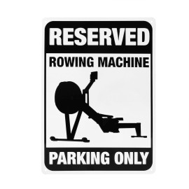 Rowing Machine Parking Embossed Tin Sign Ideal For Rowing Machine Accessories Home Gym Rowers Rowing Clubs And More Black