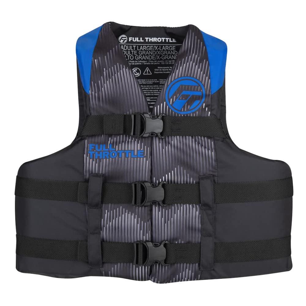 Full Throttle Adult Nylon Life Jacket Blue Lxl