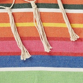 Summer Stripe Hammock Chair with Fringe Trim