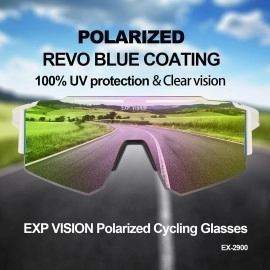 Exp Vision Polarized Cycling Glasses Uv 400 Sports Sunglasses Biking Goggles Running Hiking Golf Fishing Driving Pink