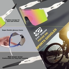 Exp Vision Polarized Cycling Glasses Uv 400 Sports Sunglasses Biking Goggles Running Hiking Golf Fishing Driving Pink