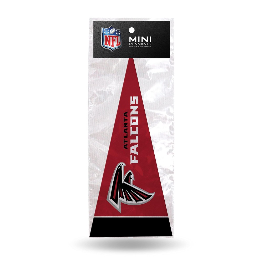 Rico Industries Nfl Atlanta Falcons 8Piece 4Inch By 9Inch Classic Mini Pennant Dacor Set