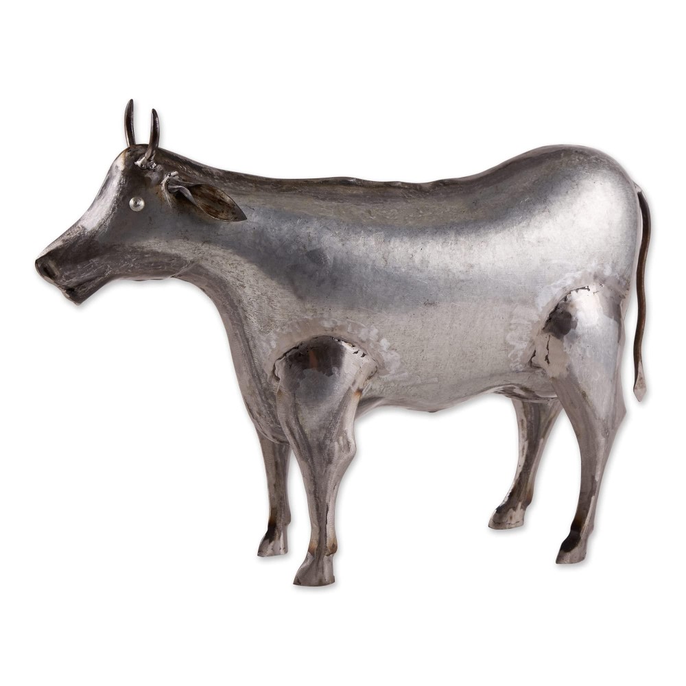 Accent Plus Galvanized Cow Sculpture Cow 1725X45X1225