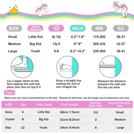 SULIFEEL Rainbow Unicorn Inline Skates for Girls Boys 4 Size Adjustable Light up Wheels Roller Blades for Kids Beginner Medium